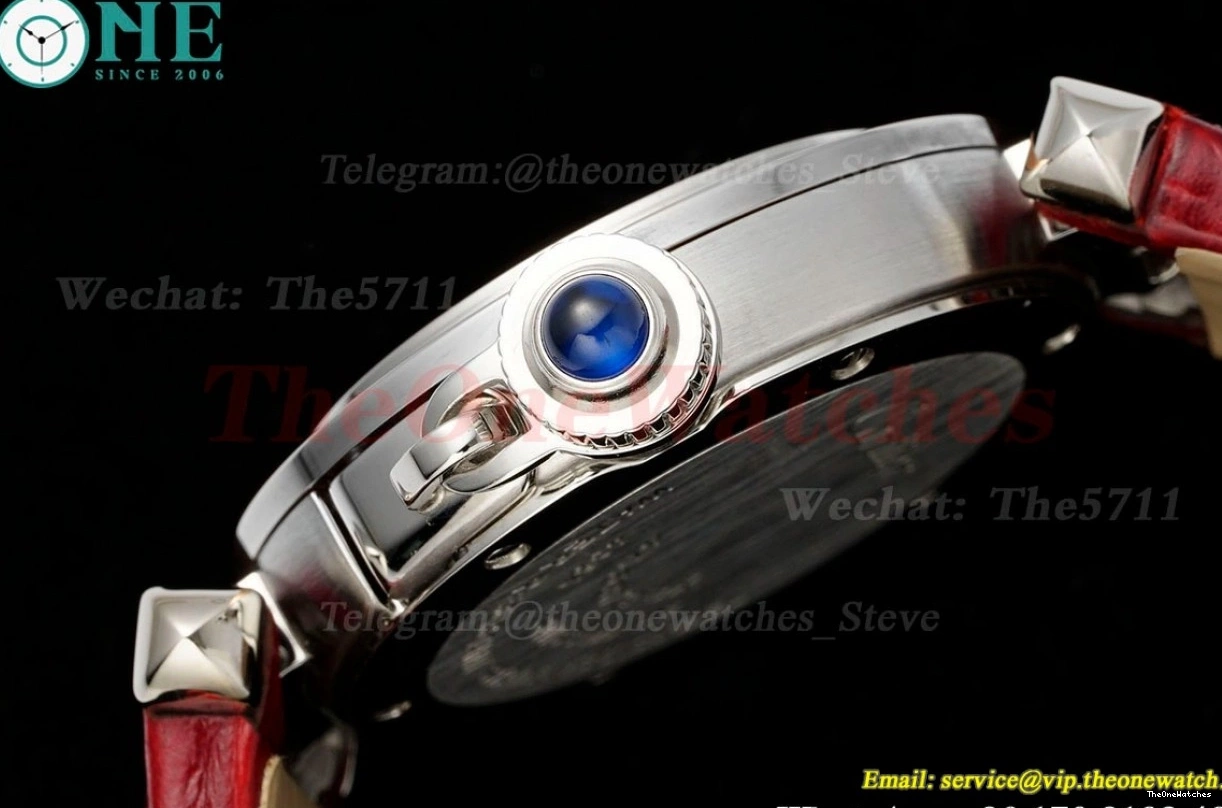 Pasha De 30mm Ladies Cartier Dial White Quartz SS LE Red AF 1203